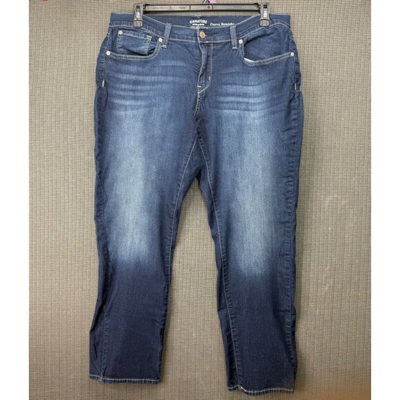 Levi Strauss Womens Size 20M Blue Signature Curvy Straight Jeans Dark Wash Denim - Picture 1 of 10